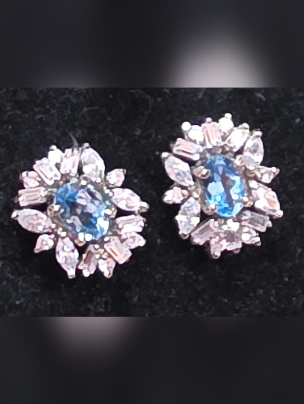 BLUE TOPAZ PENDANT AND EARRINGS SET| 925 Sterling silver 18In - Picture 5 of 6